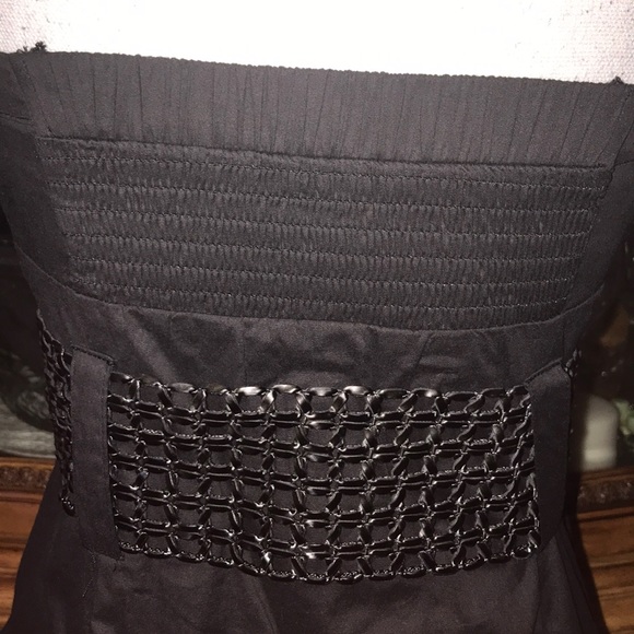 Bebe 2b black corset zip front sweetheart neck top - Picture 4 of 10
